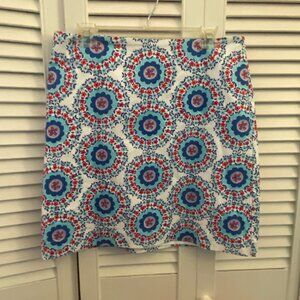 talbots  floral red and blue skirt